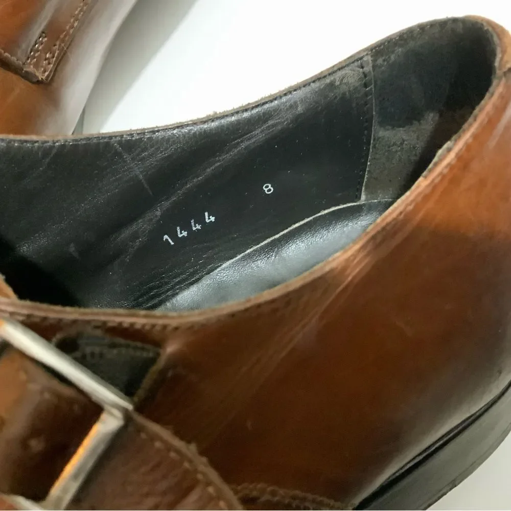 To Boot New York Men’s 8 brown leather double monk strap cap-toe dress shoes